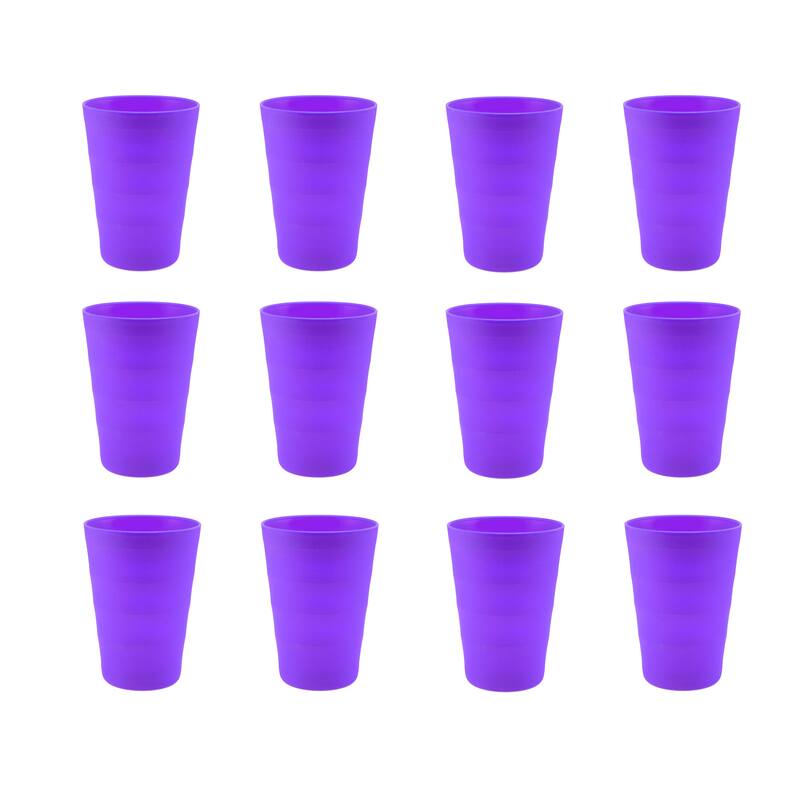 Break-Resistant Plastic Cups 12oz, Reusable Design