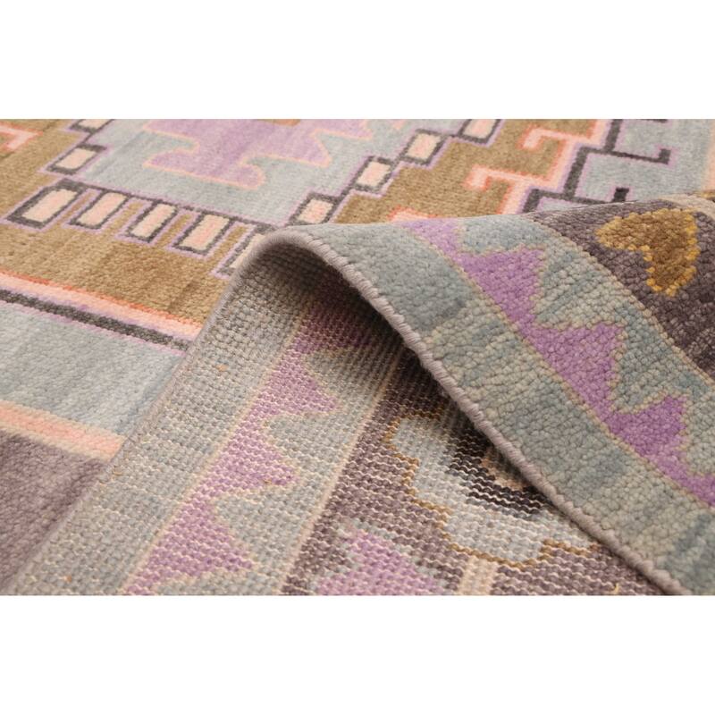 ECARPETGALLERY Hand-knotted Modern Oushak Light Blue Wool Rug - 8'1 x 9'10