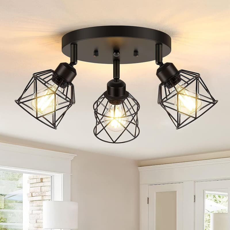 3-light kitchen light black ceiling light metal hallway light