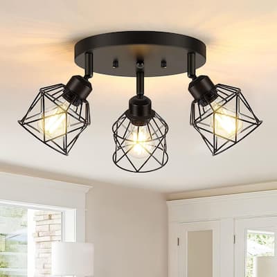 3-light kitchen light black ceiling light metal hallway light