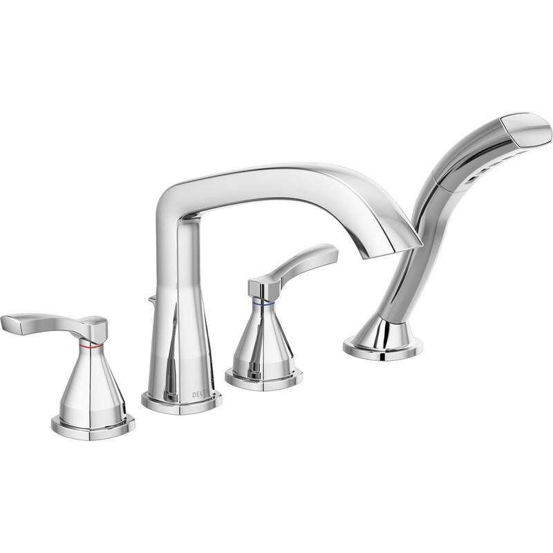 Delta Stryke Deck Mounted Roman Tub Filler with Lever Handles and