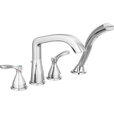 Delta Stryke Deck Mounted Roman Tub Filler with Lever Handles and