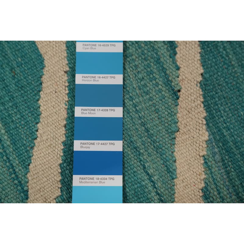 Hand Woven Oriental 100% Wool Carpet Southwestern Tribal Multi-Colored Kilim Area Rug - 12' 3'' X 8' 10''
