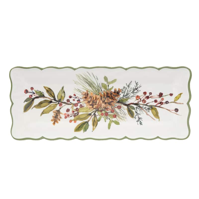 Certified International Winters Forest Melamine 2 Pc Appetizer/Serving Set - 19" x 8" x .25"