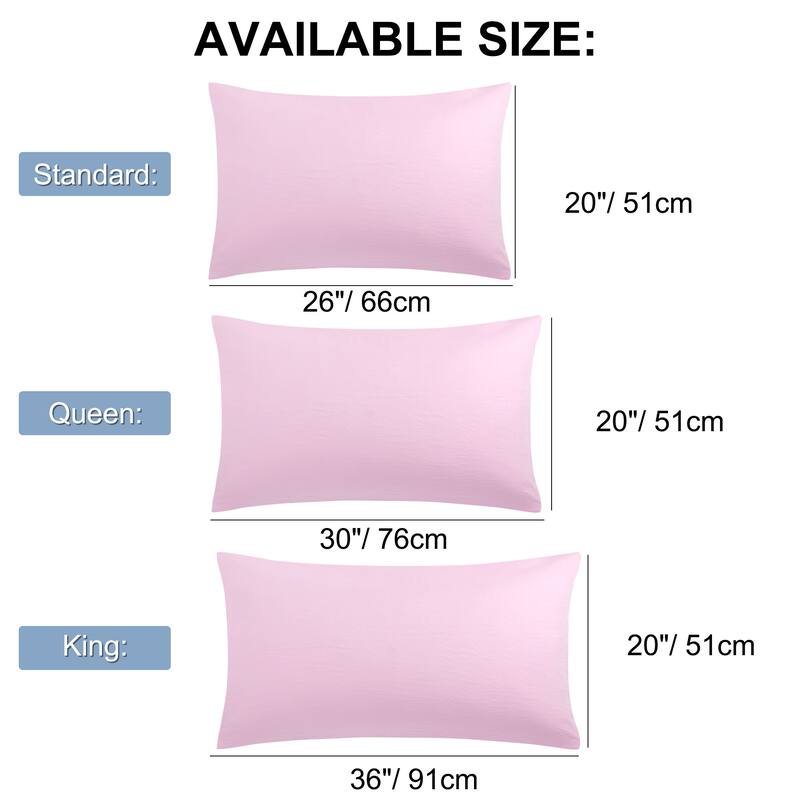 2Pcs Washed Microfiber Pillowcases Soft Envelope