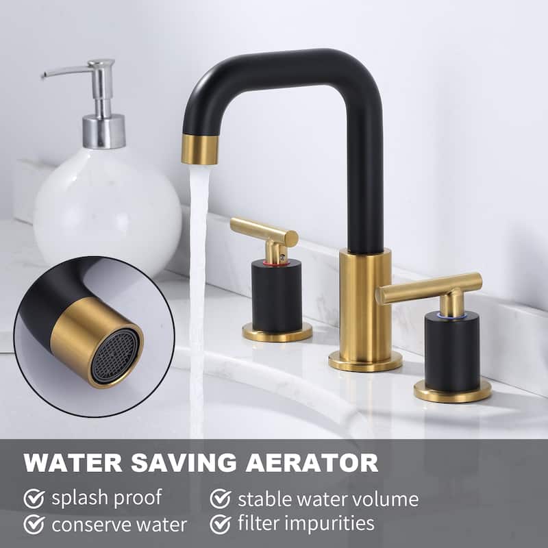 WOWOW 8-inch Dual Handle Widespread Bathroom Faucet