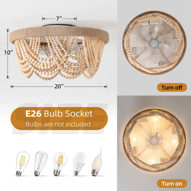 20'' Ceiling Fan with Light Kit