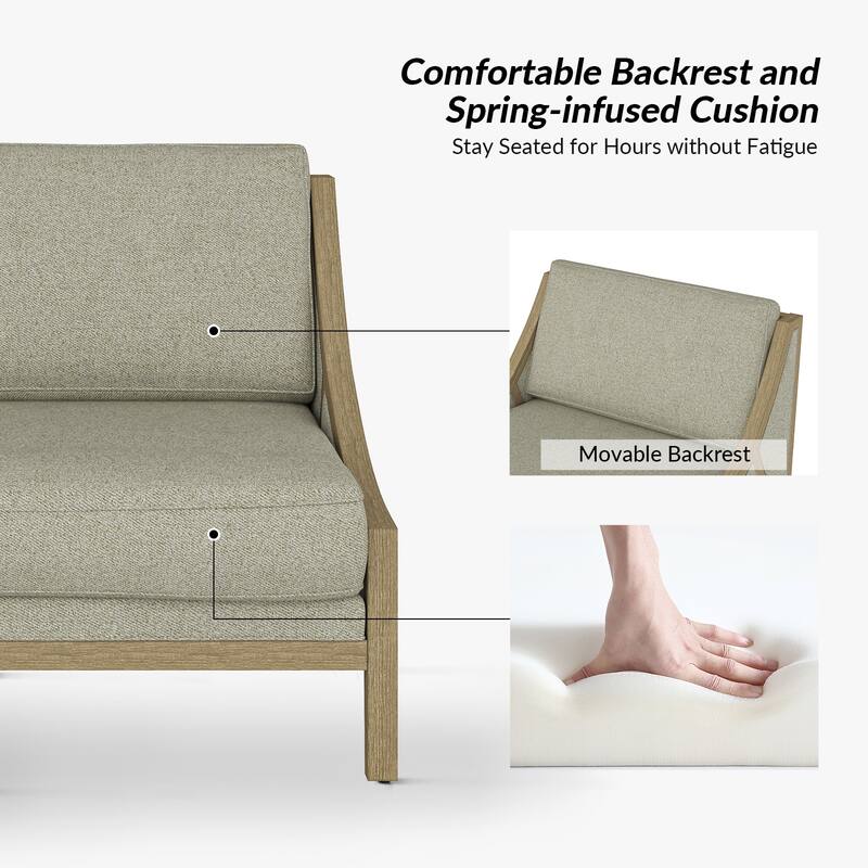 Kim Farmhouse Armchair with Solid Wood Legs