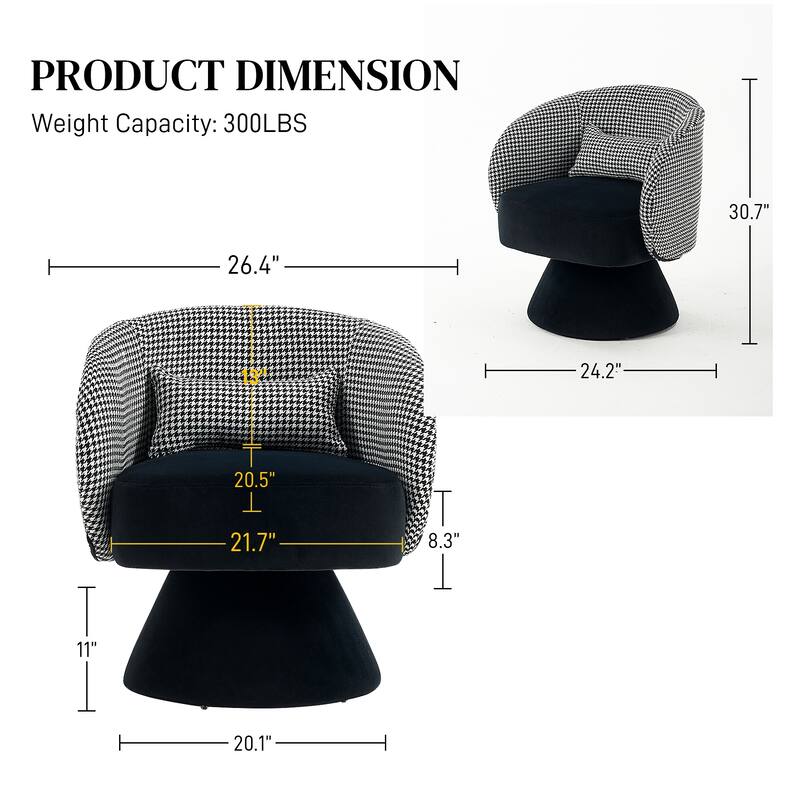 Ouyessir 360 Degree Swivel Cuddle Barrel Sofa Chairs