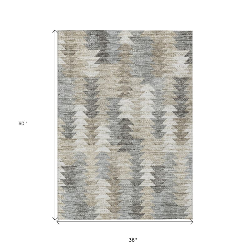 HomeRoots Geometric Transitional Rectangle Outdoor Rug