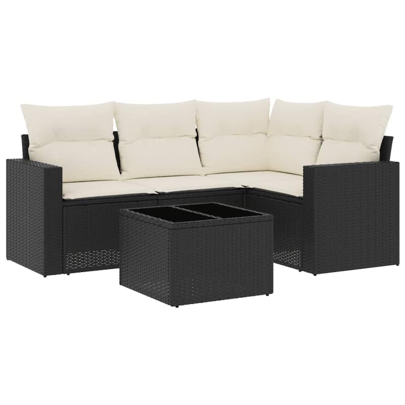 vidaXL Garden Sofa Set Black PE rattan Large Modular Garden Sofa Set - 21.7 x 21.7 x 14.6