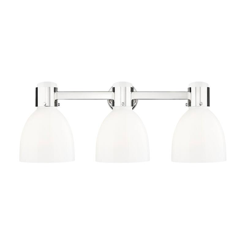 Innovations Lighting 464-3W-10-24 Lawton Bell Vanity Lawton Bell 3 - Polished Nickel / Gloss White