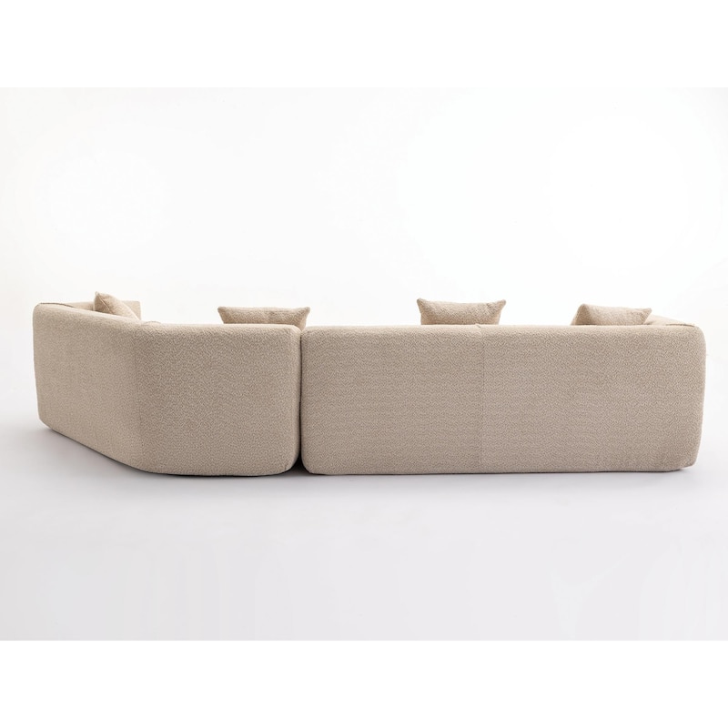 Modular 2-Piece Sleeper Sofa with Crocheted Yarn Fabric, Easy to Move
