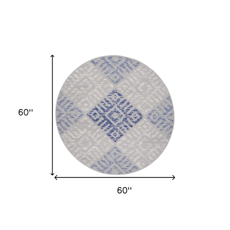 Gono Power Loomed Geometric Modern Stain Resistant Area Rug By HomeRoots - 60' X '60' X '0.39