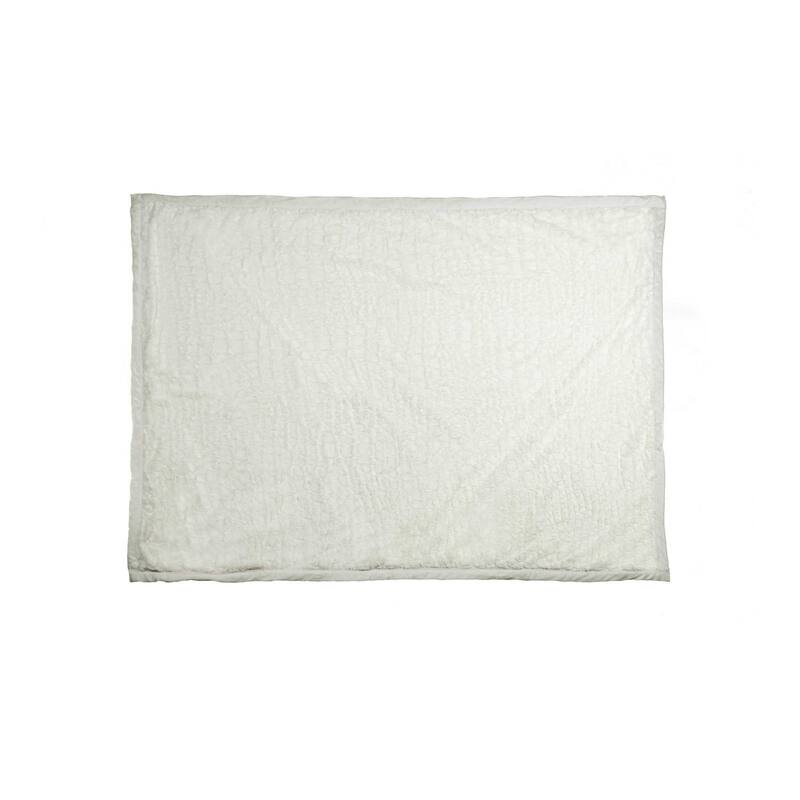 HomeRoots Ivory Plush Throw