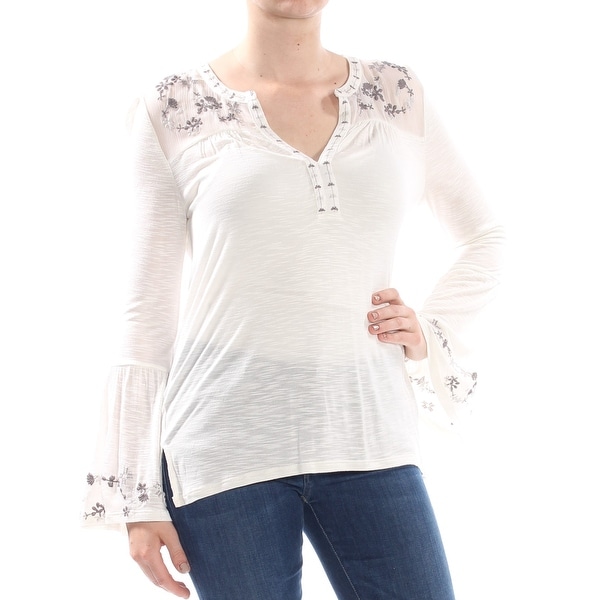Lucky Brand Womens Embroidered-Yoke Dress