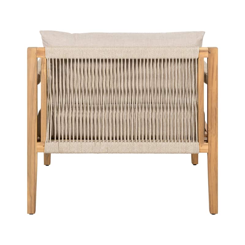 Christopher Knight Home - Aeowyn Patio Acacia Wood and Rope Club Chair