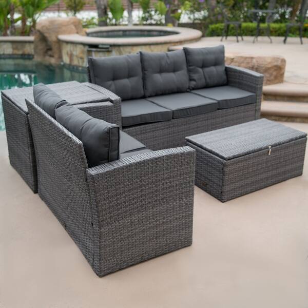Shop Belleze 4pc Deep Seating Sectional Patio Set Backyard Seat