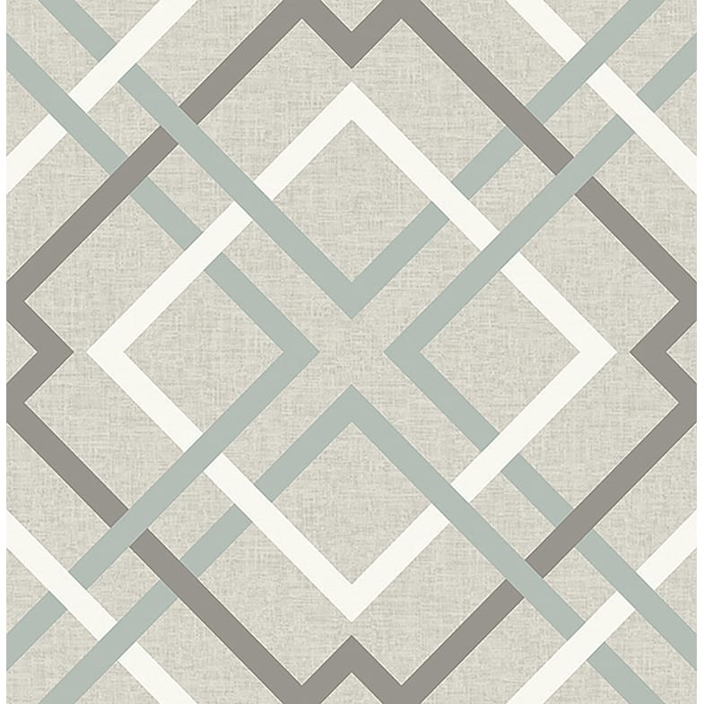 Brewster Tuvalu Taupe Plaid Wallpaper - 20.5in x 396in x 0.025in