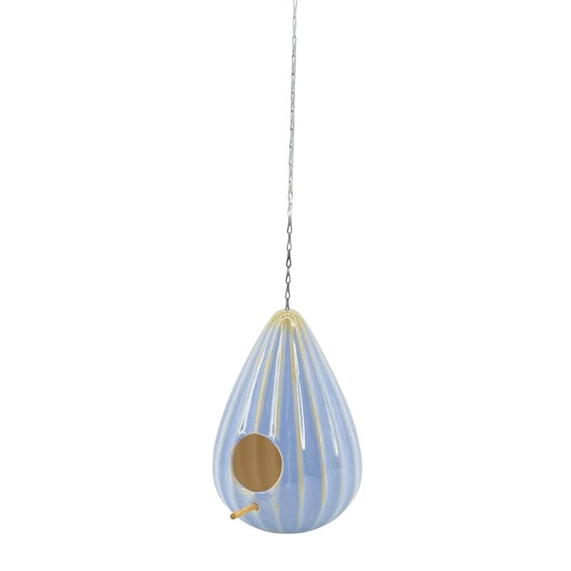 Ceramic 10-Inch Teardrop Ruffled Birdhouse