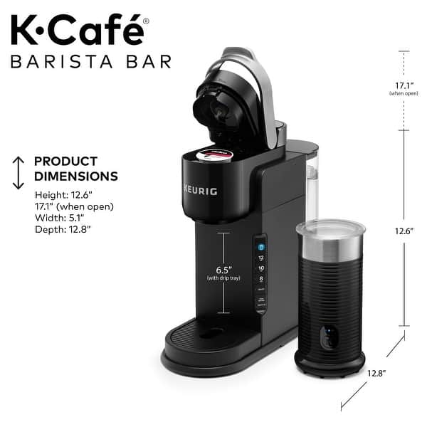 dimension image slide 1 of 2, Keurig® K-Café Barista Bar Single Serve Coffee Maker and Frother