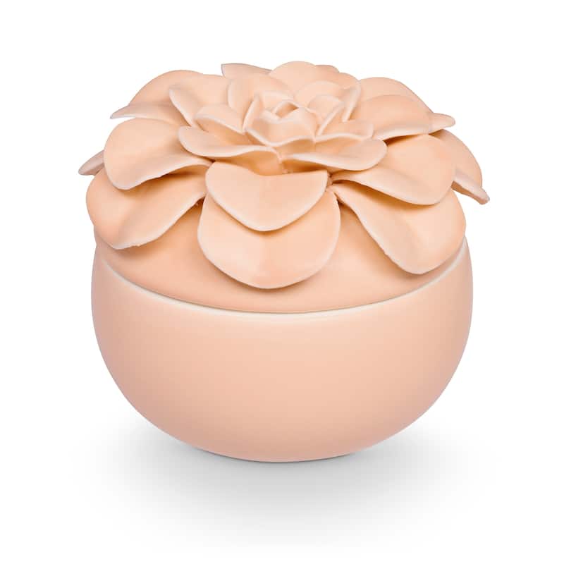 ILLUME Go Be Lovely Blood Orange Dahlia Candle - Ceramic Flower
