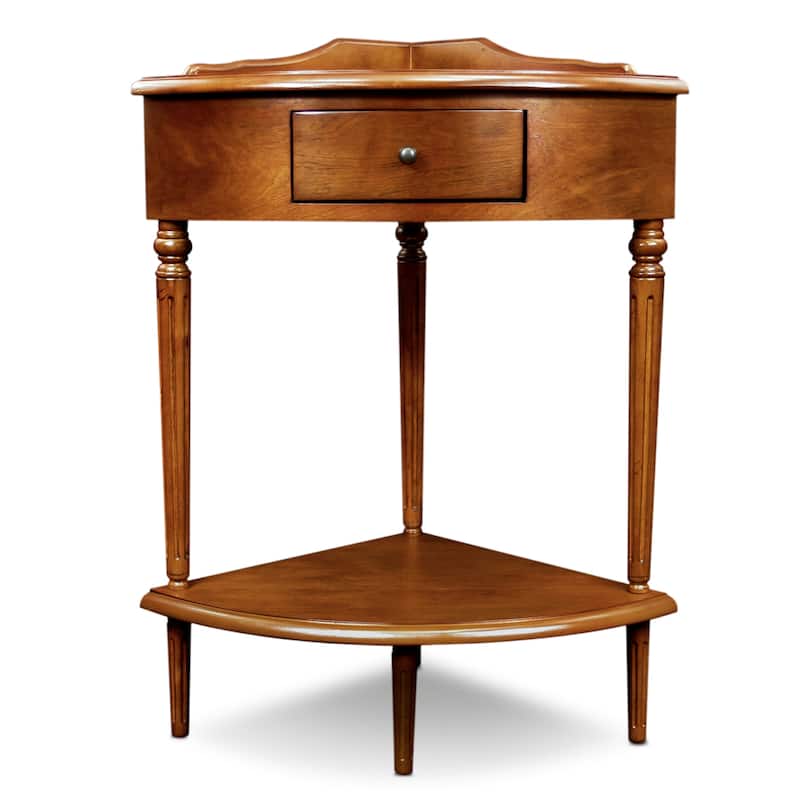 Leick Home One Drawer Corner Stand with Shelf