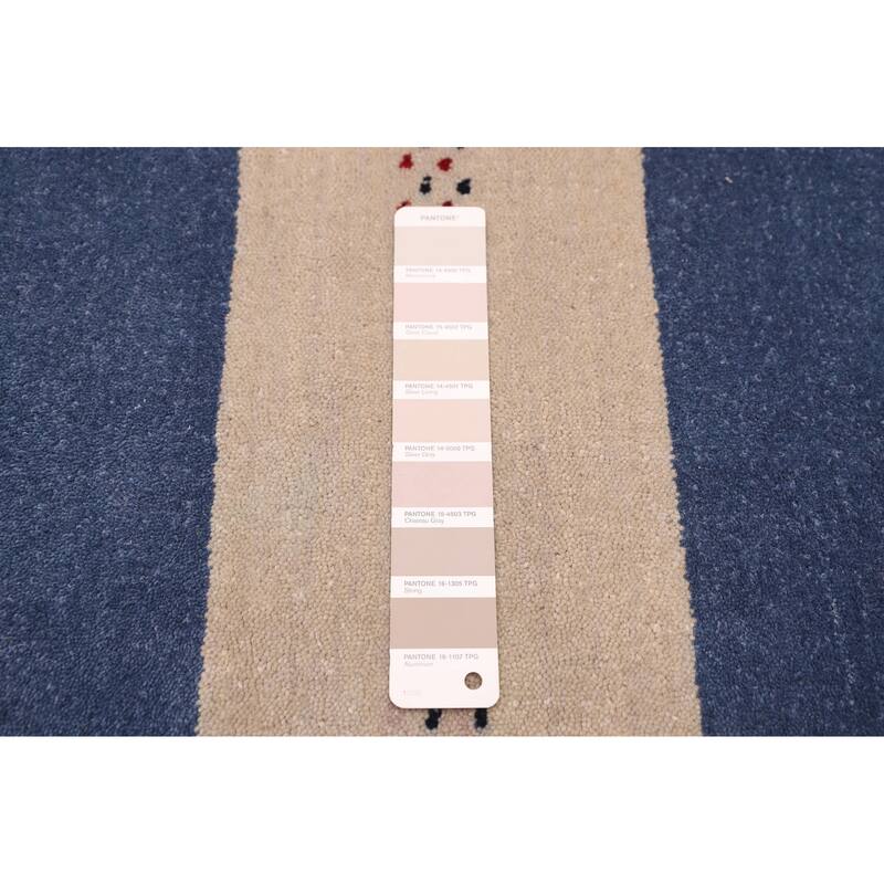 ECARPETGALLERY Hand Loomed Kashkuli Gabbeh Light Grey Wool Rug - 6'9 x 9'8