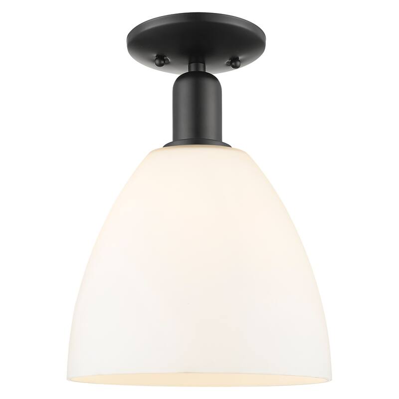 Innovations Lighting Endless Possibilities Arcadia - Bristol - 1 Light 9" Semi-Flush Mount - Matte White/Matte Black