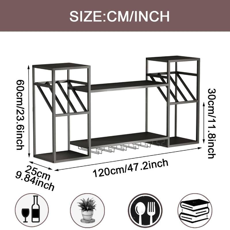 47.2IN Wall Mount Wine Rack - 47.2 * 9.84 * 23.6inches