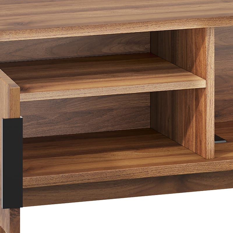 Moasis 59"W Fluted TV Stands for TVs up to 65 Inches, Entertainment Center with Power Outlets