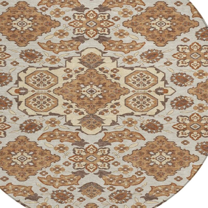 HomeRoots Medallion Traditional Rectangle Outdoor Rug