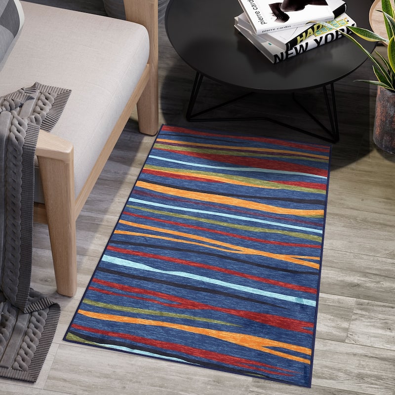 Garvee Modern Abstract Area Rug Colorful Throw Carpet