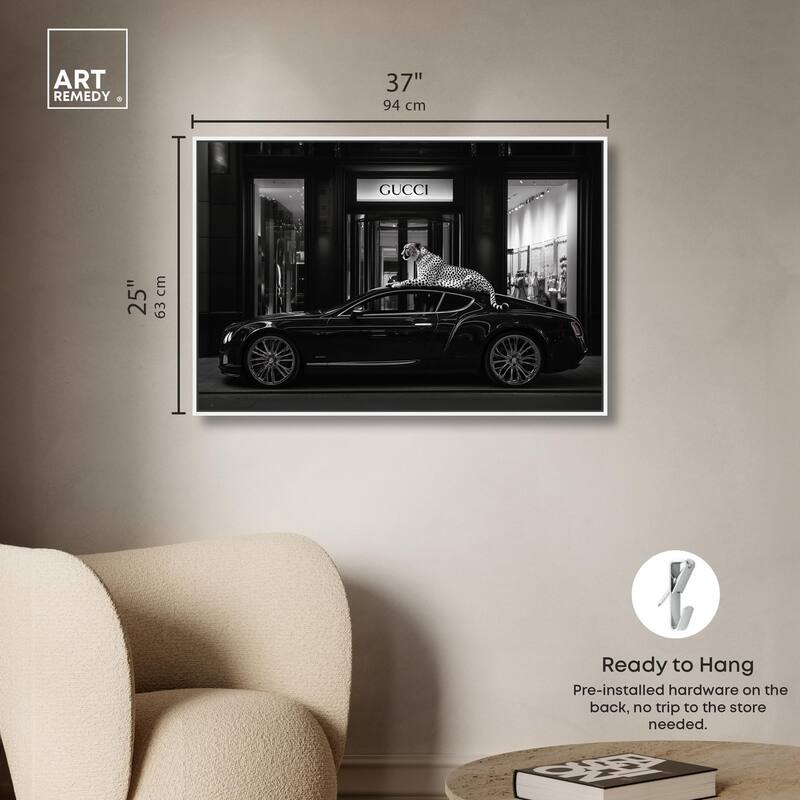 Cheetah and Sports Car Store Canvas by Art Remedy