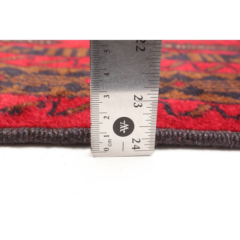 ECARPETGALLERY Hand-knotted Teimani Red Wool Rug - 3'9 x 6'6