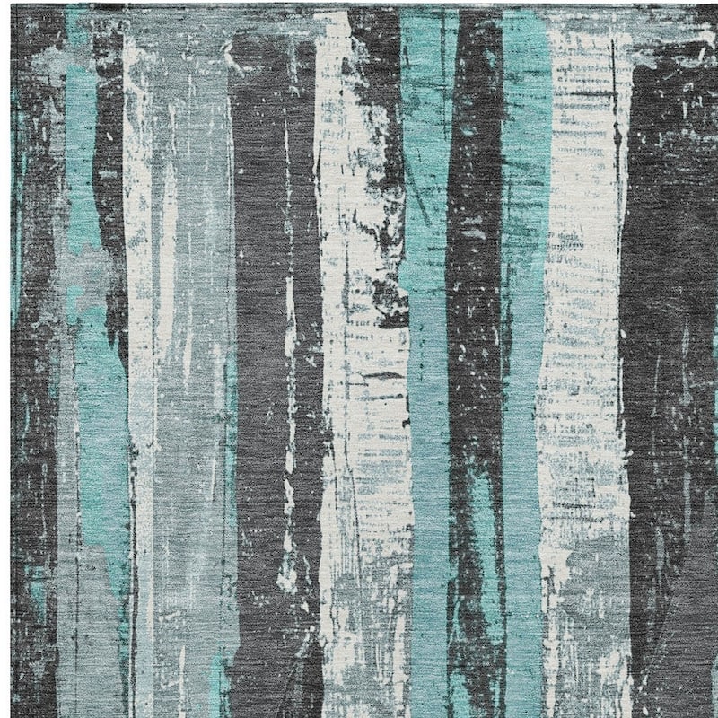 HomeRoots Striped Transitional Rectangle Outdoor Rug