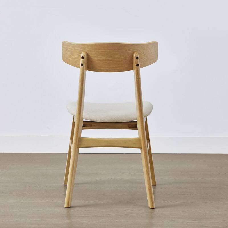 Spruce & Spring Modern Farmhouse Dining Chair with Solid Wood Frame and Upholstered Seat