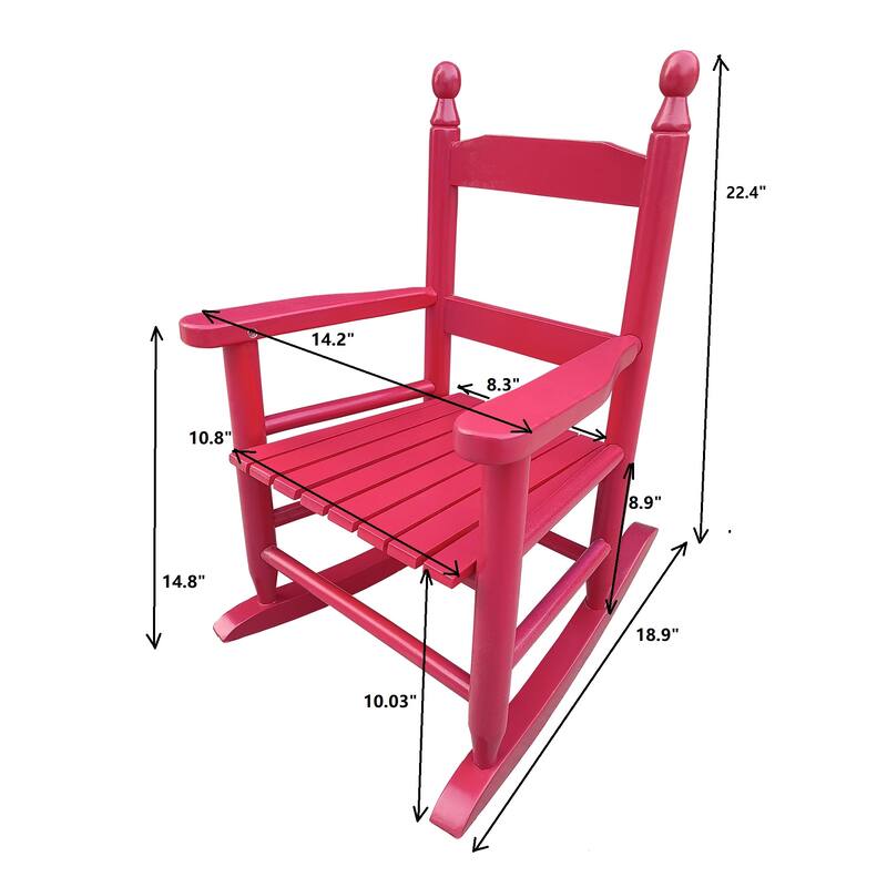 Kids Toddler Wooden Comfy Rocker, Furniture Indoor Outdoor Patio Porch Balcony Reading Room Rocking Chair for Child