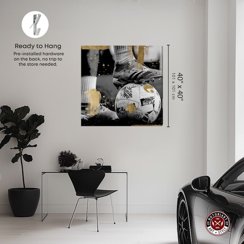 Notoriart Soccer Cleats Gallery Wrapped Soccer 1 Piece Canvas Wall Art