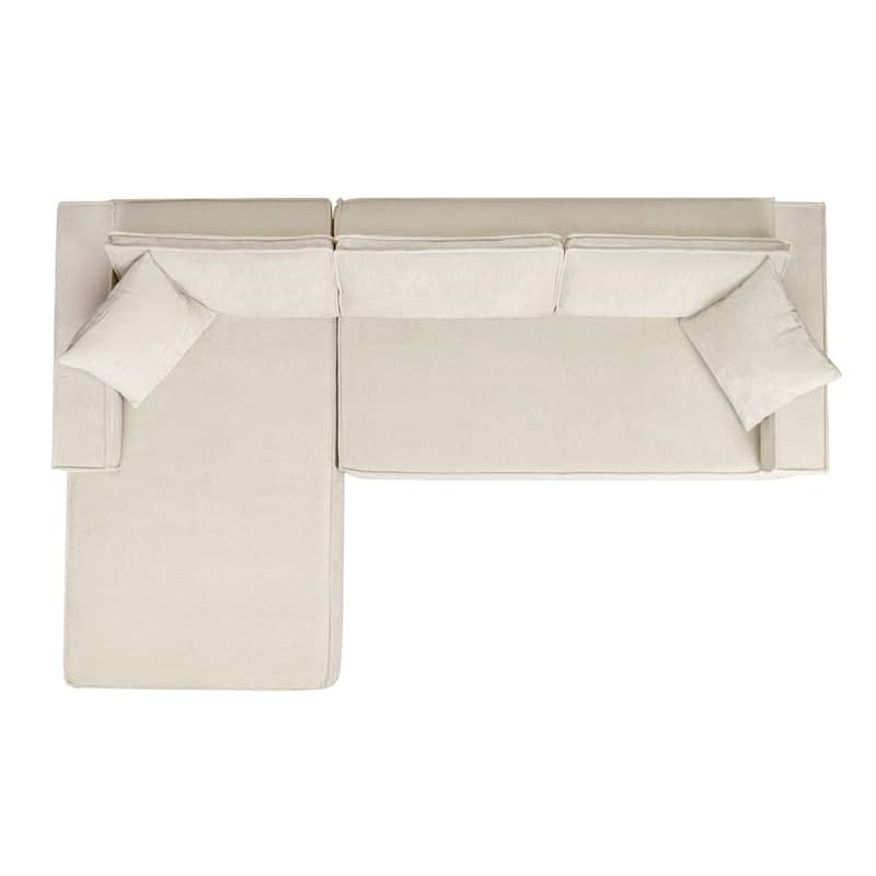 Brenley 110.5" Sofa-in-a-Box Chenille Upholstered Frameless 2-Piece Sectional Sofa