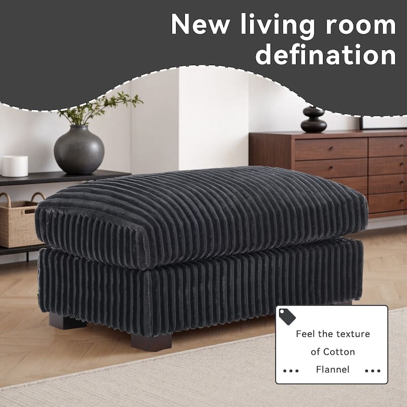 40"W Cotton Flannel Modular Sectional Ottoman