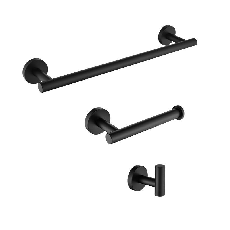 YASINU 3 Pieces Bathroom Towel Rack Set - Matte Black