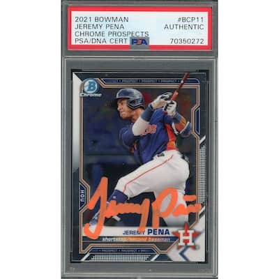 Jeremy Pena 2021 Bowman Chrome Signed Rookie Card #BCP11 Auto PSA 70350272 - 8'6" x 11'6"