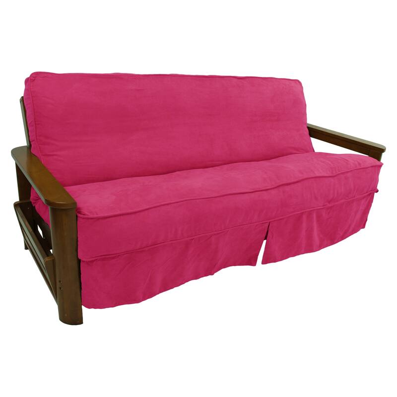 Microsuede Corded Full-Size 8-10 Inch Thick Futon Slip Cover - Full - Bery Berry