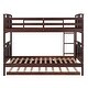 preview thumbnail 17 of 25, Twin Over Twin Pine Bunk Bed with Twin Size Trundle, Equipped with Stairs and Safety Barriers