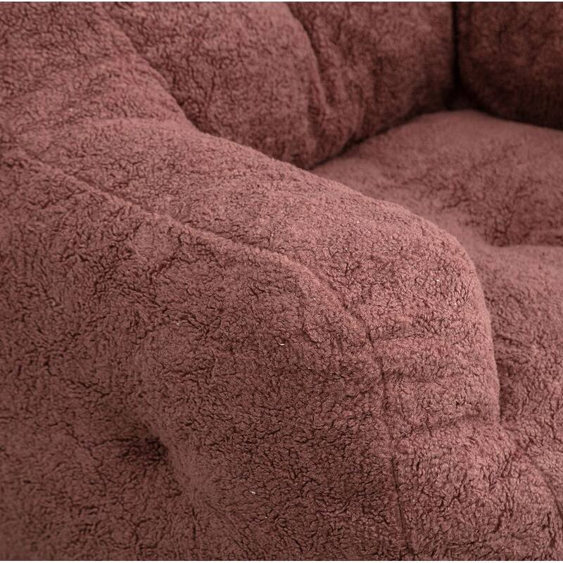 Soft Teddy Cloth Bean Bag Chair Tufted Foam Filling