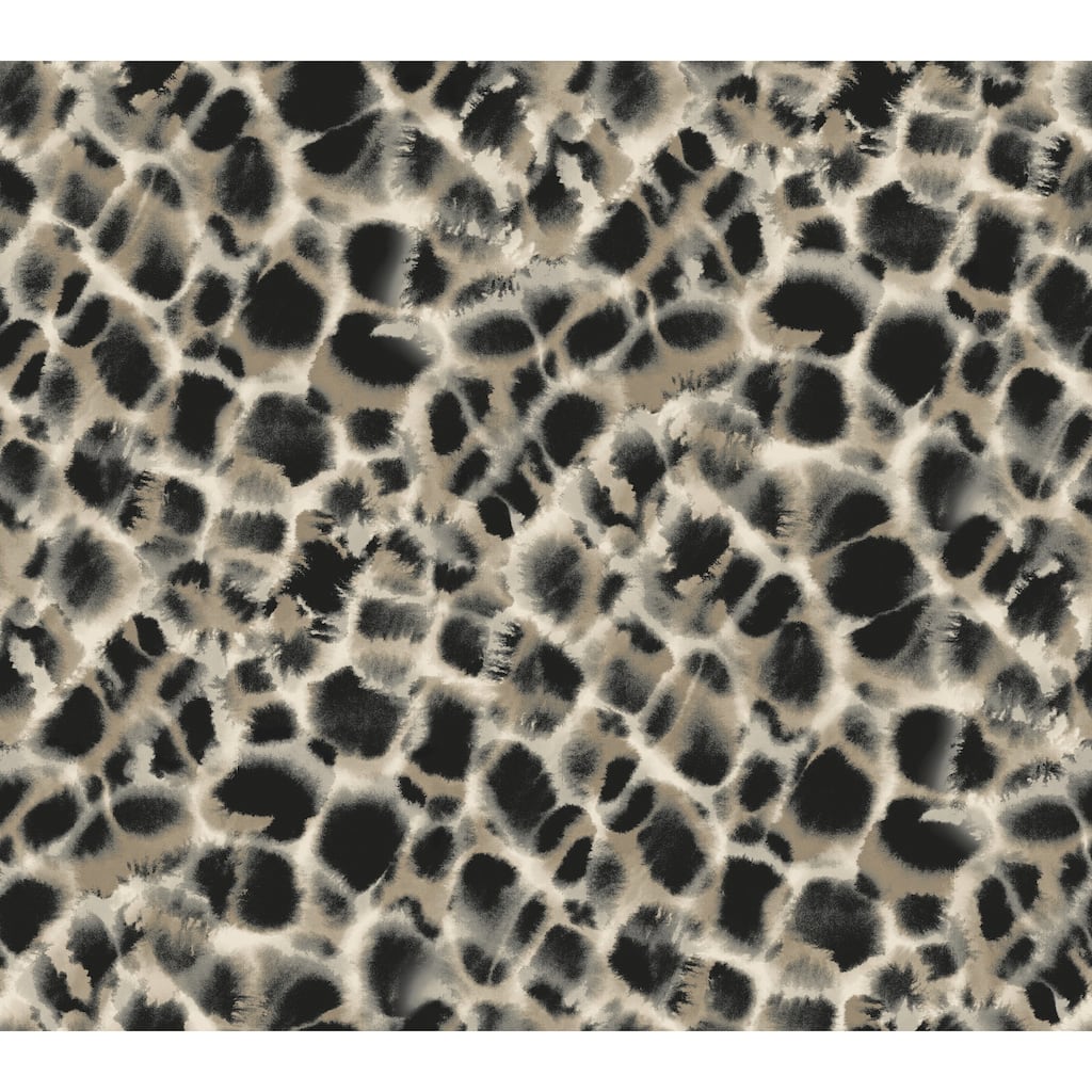 Ronald Redding Leopard Rosettes Black Wallpaper