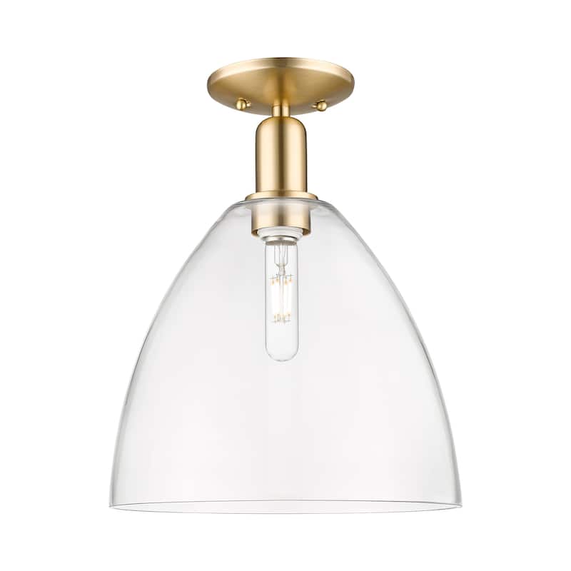 Innovations Lighting 716-1C-15-12 Bristol Semi-Flush Bristol 12" Wide - Champagne Bronze / Clear