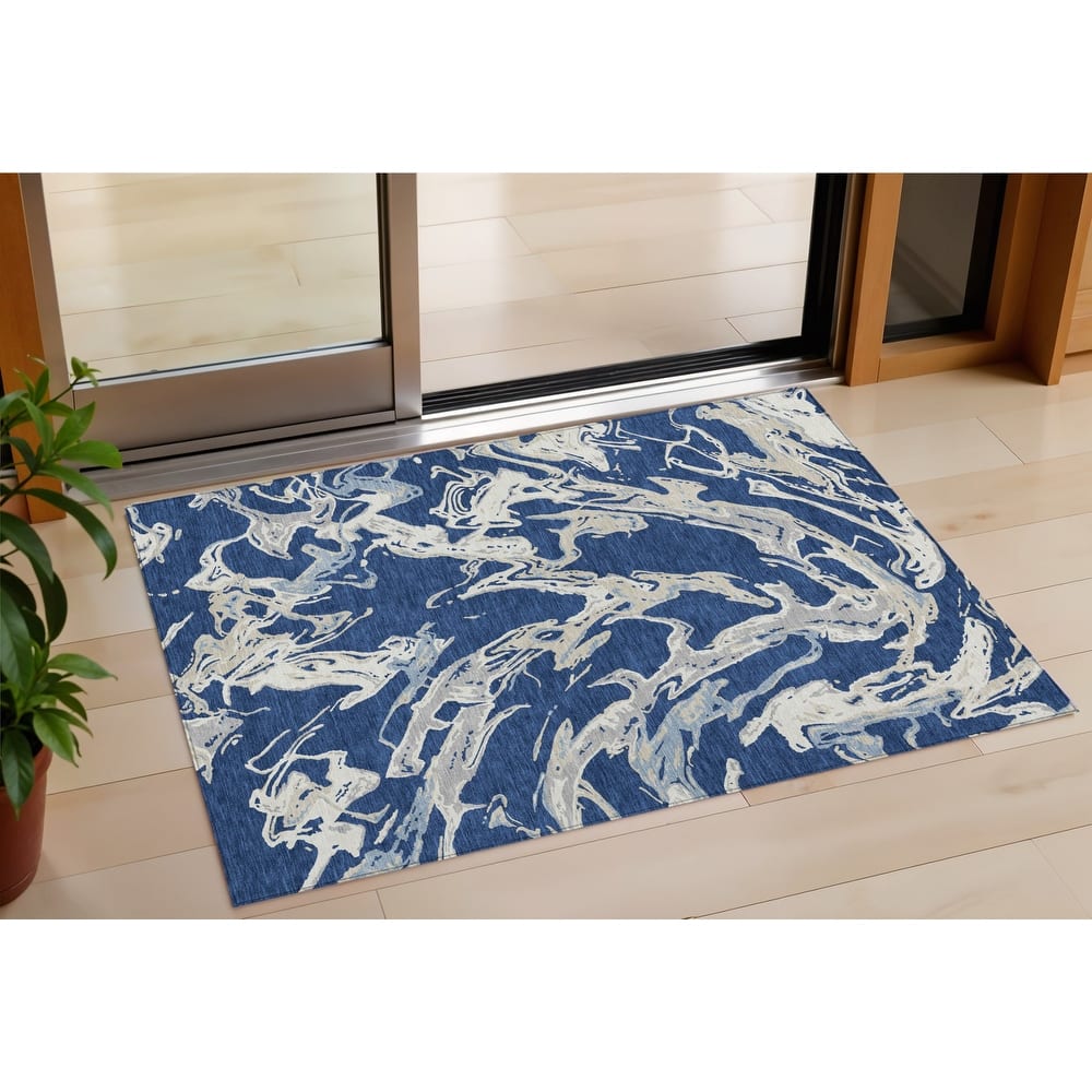 HomeRoots Abstract Transitional Rectangle Outdoor Rug