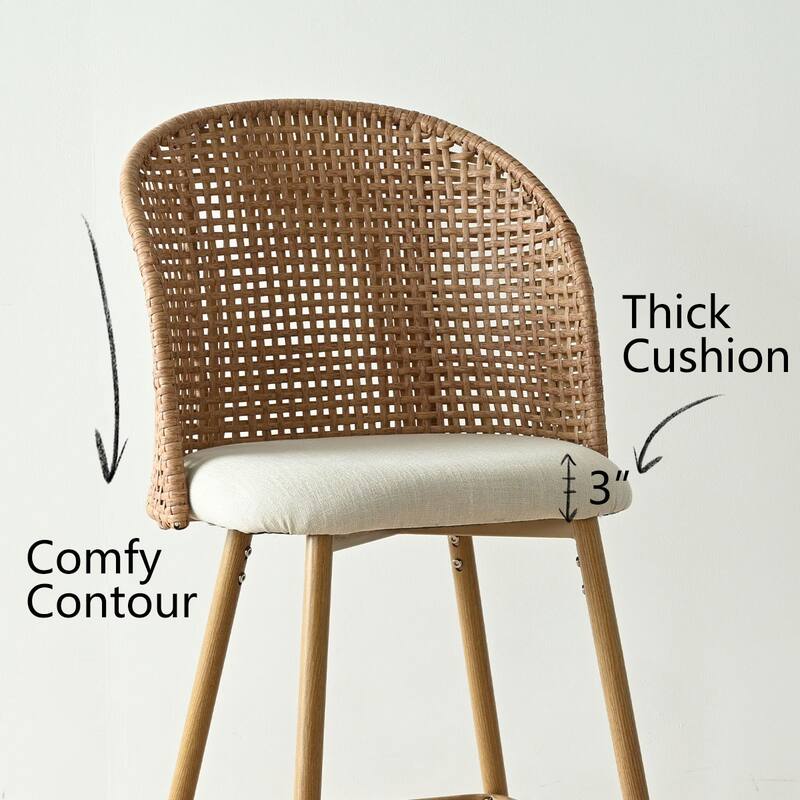 29" Upholstered Arm Height Bar Stools (Set of 2)